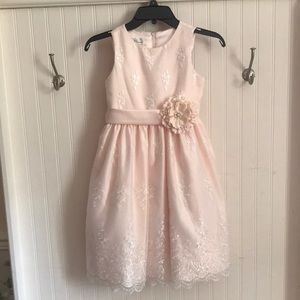 Beautiful Peach & Cream sleeveless formal dress, 8